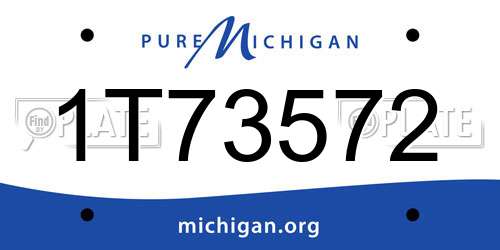 1T73572 Michigan License Plate
