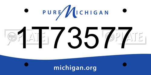 1T73577 Michigan License Plate