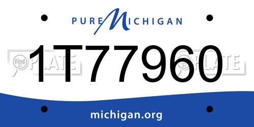 1T77960 Michigan License Plate