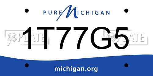 1T77G5 Michigan License Plate