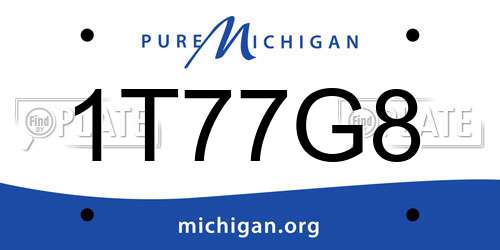 1T77G8 Michigan License Plate