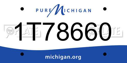 1T78660 Michigan License Plate