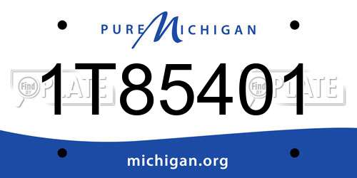 1T85401 Michigan License Plate