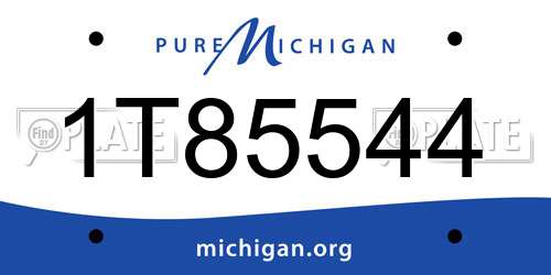 1T85544 Michigan License Plate