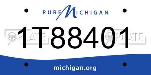 1T88401 Michigan License Plate