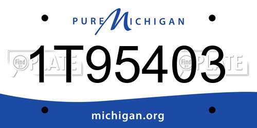 1T95403 Michigan License Plate