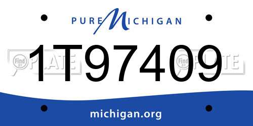 1T97409 Michigan License Plate