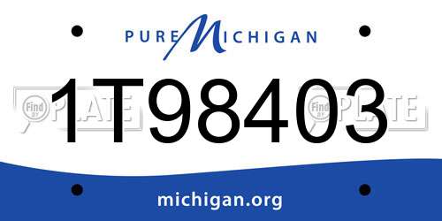 1T98403 Michigan License Plate