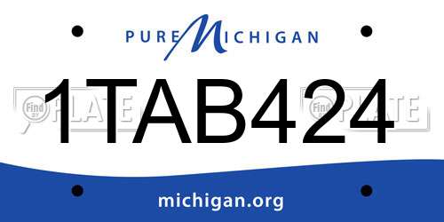1TAB424 Michigan License Plate