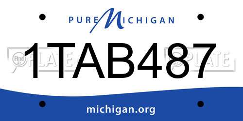 1TAB487 Michigan License Plate