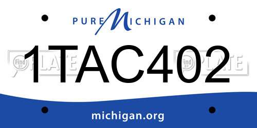 1TAC402 Michigan License Plate