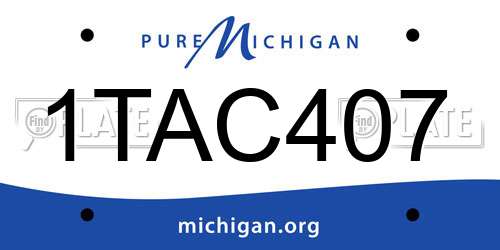 1TAC407 Michigan License Plate