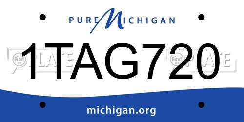 1TAG720 Michigan License Plate