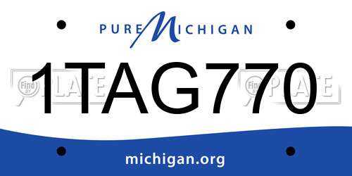 1TAG770 Michigan License Plate
