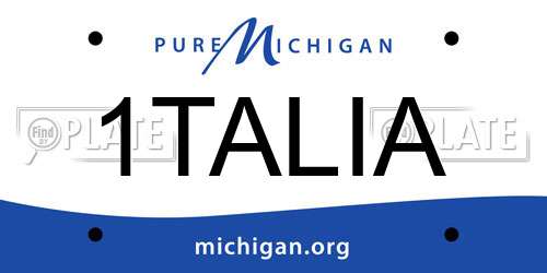 1TALIA Michigan License Plate