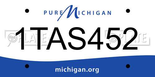 1TAS452 Michigan License Plate