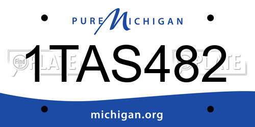1TAS482 Michigan License Plate