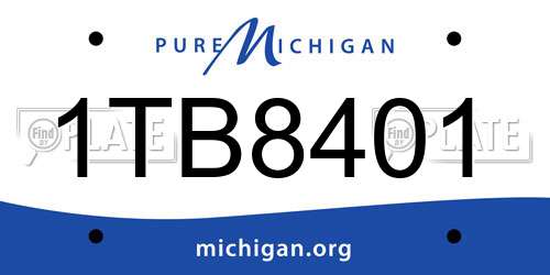 1TB8401 Michigan License Plate