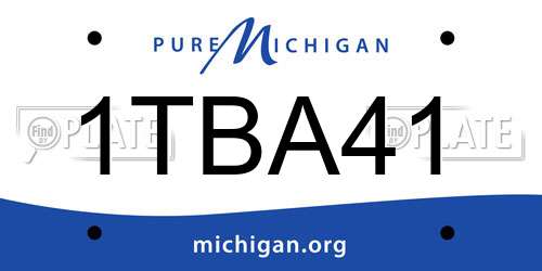 1TBA41 Michigan License Plate