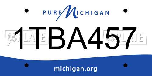 1TBA457 Michigan License Plate