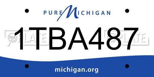 1TBA487 Michigan License Plate