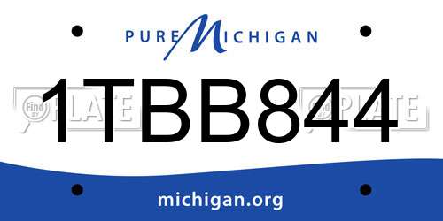 1TBB844 Michigan License Plate