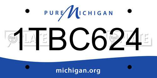 1TBC624 Michigan License Plate