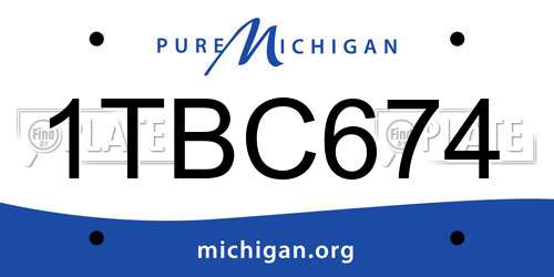 1TBC674 Michigan License Plate