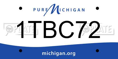1TBC72 Michigan License Plate