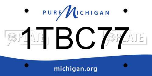 1TBC77 Michigan License Plate