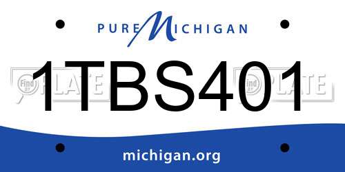 1TBS401 Michigan License Plate