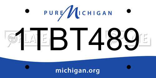 1TBT489 Michigan License Plate