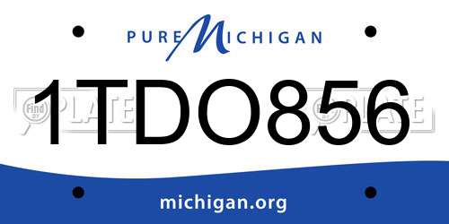 1TDO856 Michigan License Plate