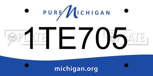 1TE705 Michigan License Plate