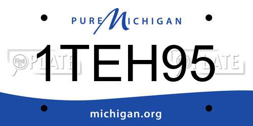 1TEH95 Michigan License Plate