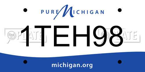1TEH98 Michigan License Plate