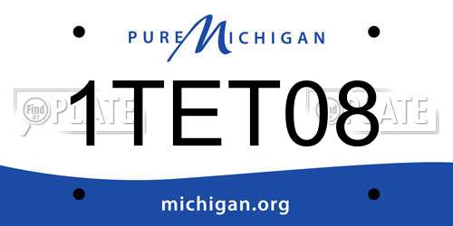 1TET08 Michigan License Plate