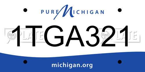 1TGA321 Michigan License Plate