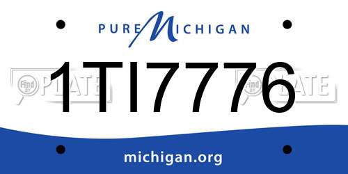 1TI7776 Michigan License Plate