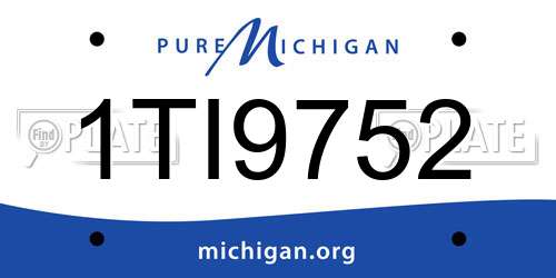 1TI9752 Michigan License Plate