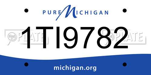1TI9782 Michigan License Plate