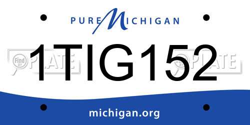 1TIG152 Michigan License Plate