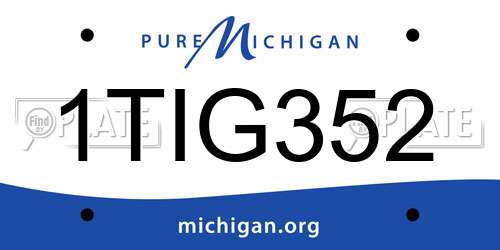 1TIG352 Michigan License Plate