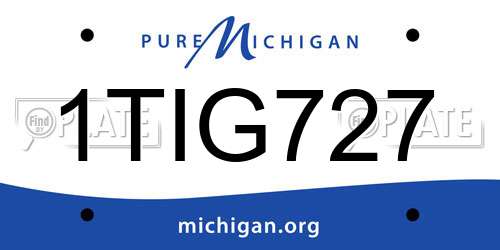 1TIG727 Michigan License Plate