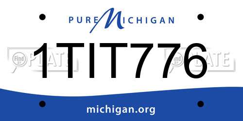 1TIT776 Michigan License Plate
