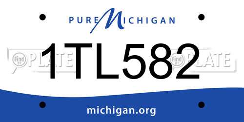 1TL582 Michigan License Plate
