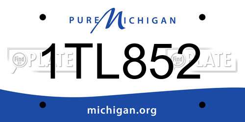 1TL852 Michigan License Plate