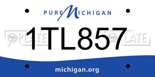 1TL857 Michigan License Plate