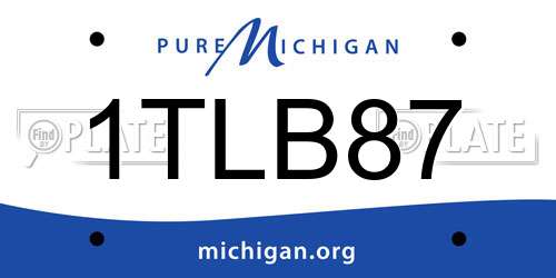 1TLB87 Michigan License Plate