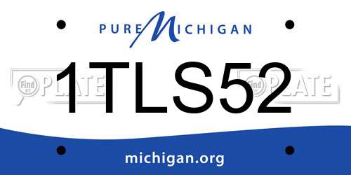 1TLS52 Michigan License Plate